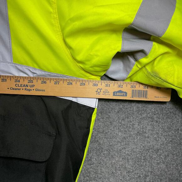 Utility Pro Premium High Vis Bomber Jacket Men's XXL Yellow Removable Fleece - Picture 9 of 13